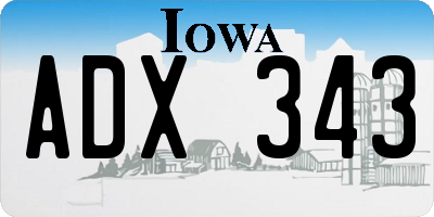 IA license plate ADX343