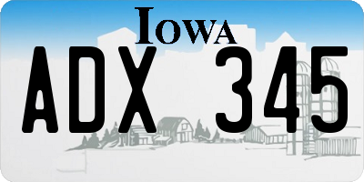IA license plate ADX345