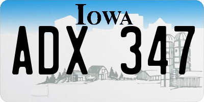IA license plate ADX347
