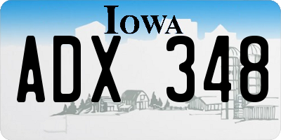 IA license plate ADX348