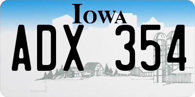 IA license plate ADX354