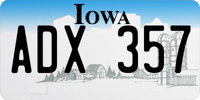 IA license plate ADX357