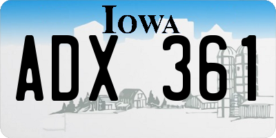 IA license plate ADX361