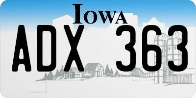IA license plate ADX363