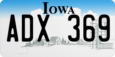 IA license plate ADX369