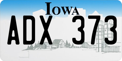 IA license plate ADX373