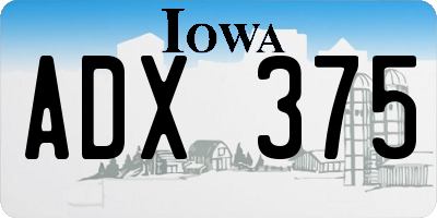 IA license plate ADX375