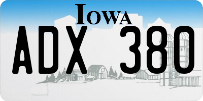 IA license plate ADX380