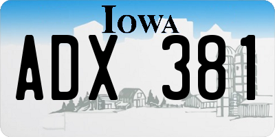 IA license plate ADX381