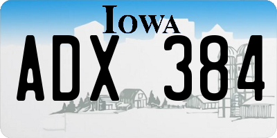 IA license plate ADX384