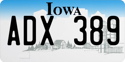IA license plate ADX389