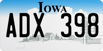 IA license plate ADX398