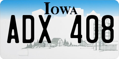 IA license plate ADX408