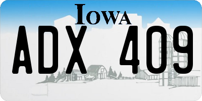 IA license plate ADX409