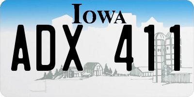 IA license plate ADX411