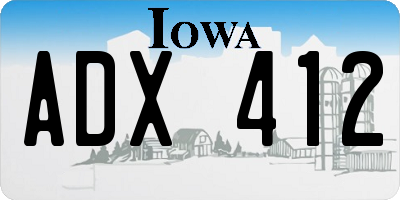IA license plate ADX412