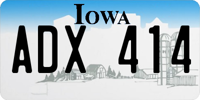 IA license plate ADX414