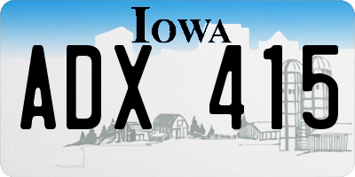 IA license plate ADX415
