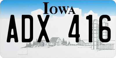 IA license plate ADX416