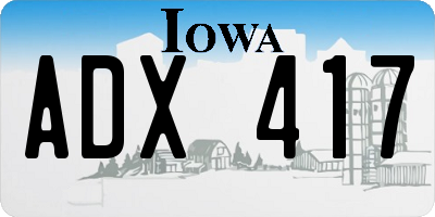 IA license plate ADX417