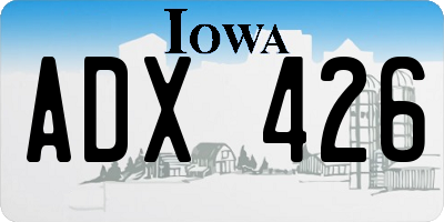 IA license plate ADX426