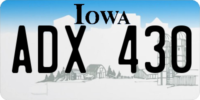 IA license plate ADX430