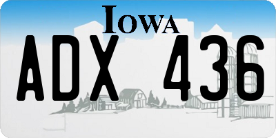 IA license plate ADX436