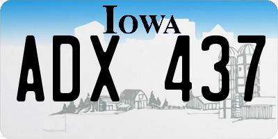 IA license plate ADX437