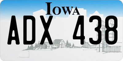 IA license plate ADX438