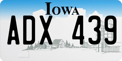 IA license plate ADX439