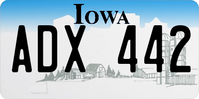 IA license plate ADX442
