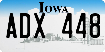 IA license plate ADX448