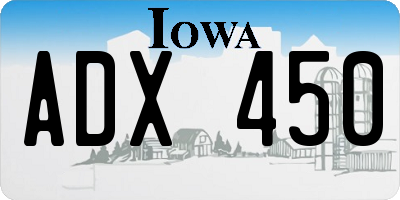 IA license plate ADX450