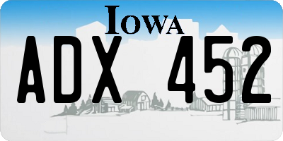 IA license plate ADX452