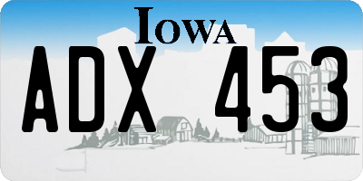 IA license plate ADX453