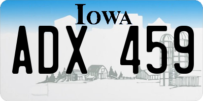 IA license plate ADX459