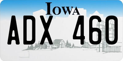 IA license plate ADX460