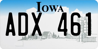 IA license plate ADX461