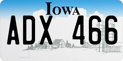 IA license plate ADX466