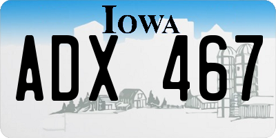 IA license plate ADX467