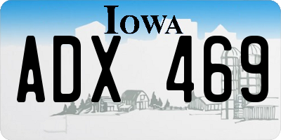IA license plate ADX469
