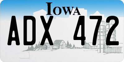 IA license plate ADX472