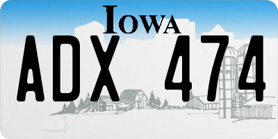 IA license plate ADX474