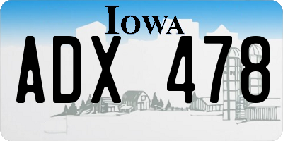 IA license plate ADX478
