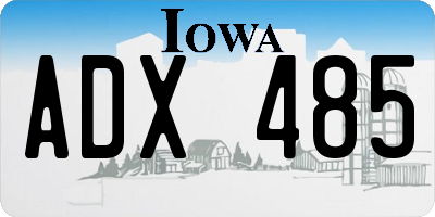 IA license plate ADX485