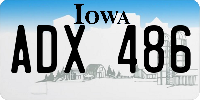 IA license plate ADX486