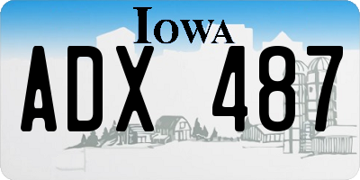 IA license plate ADX487