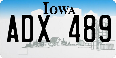 IA license plate ADX489