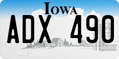 IA license plate ADX490
