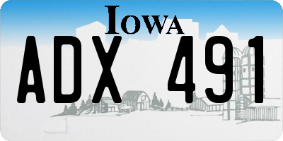 IA license plate ADX491